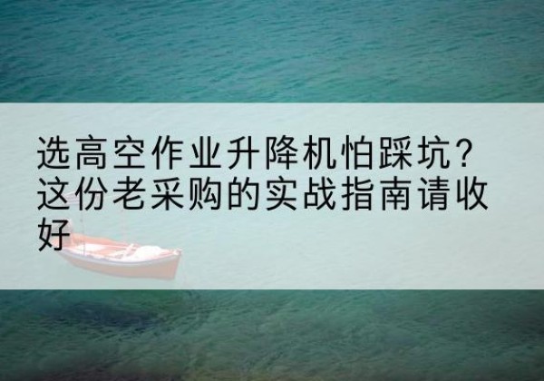 邯郸高空作业升降机厂家推荐-选高空作业升降机怕踩坑？这份老采购的实战指南请收好